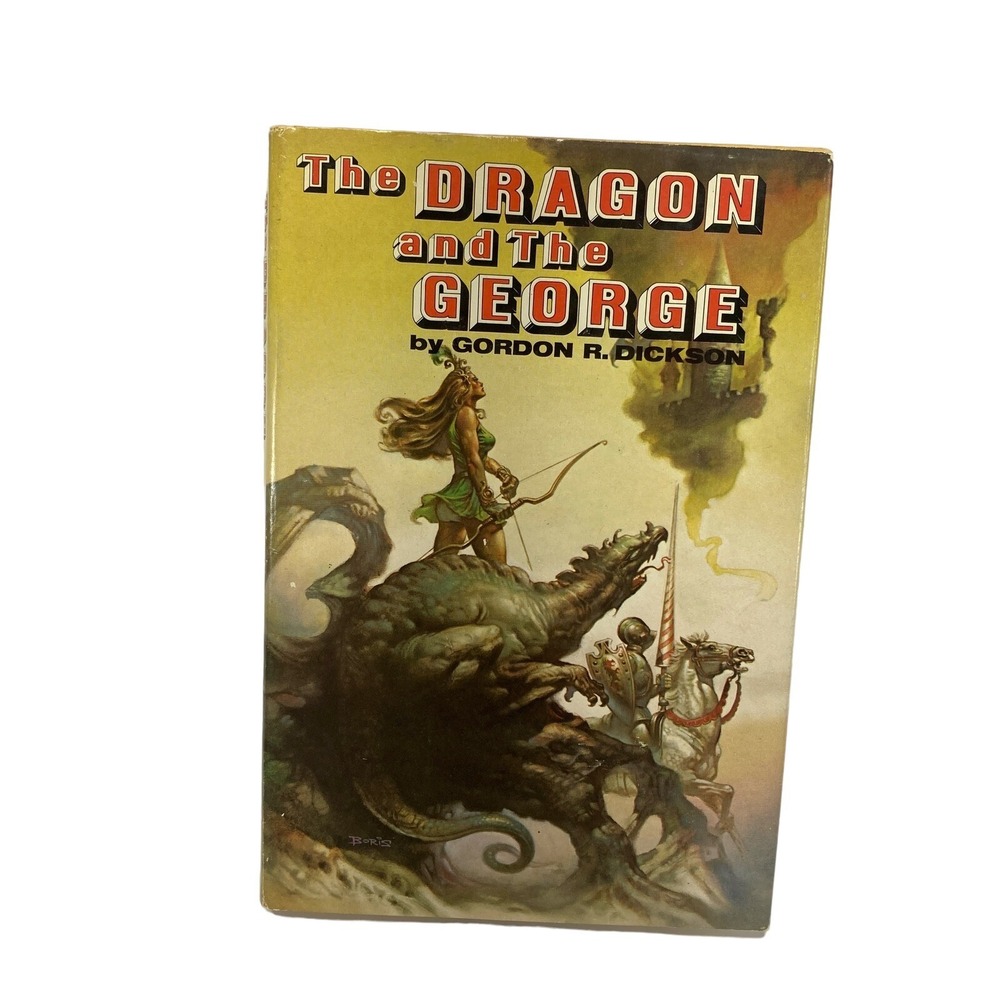 Vtg The Dragon And The George Book by Gordon R. Dickson 1976 Hardcover Fantasy